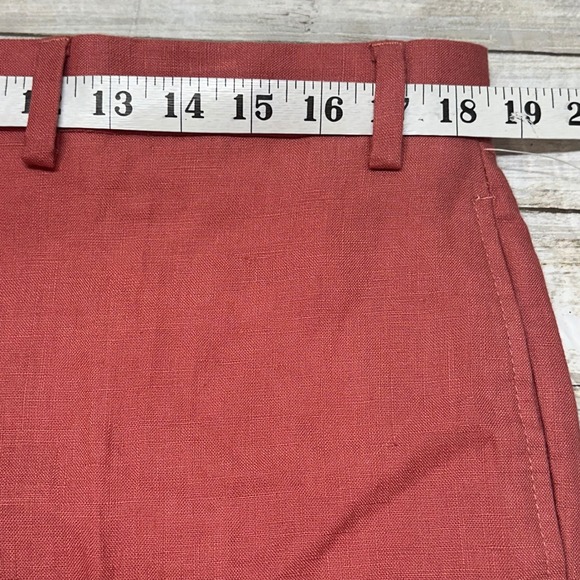 Lauren Ralph Lauren Men Flat Front Pants Red 100% Linen Size 38W(actual 37x 32L) - Picture 7 of 9